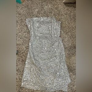 Elegant Silver Sequin Dress